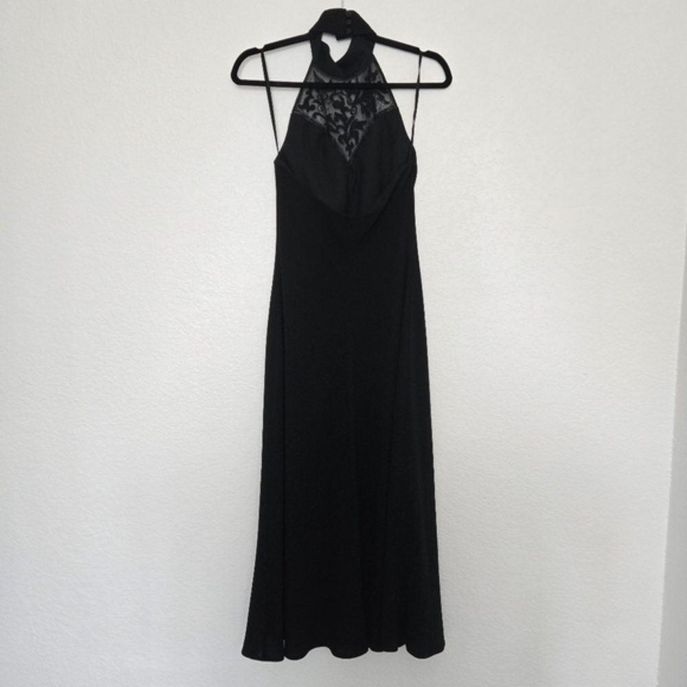 Ralph Lauren 6 Vintage Y2k High Neck Formal Maxi Dress Evening Beaded choker